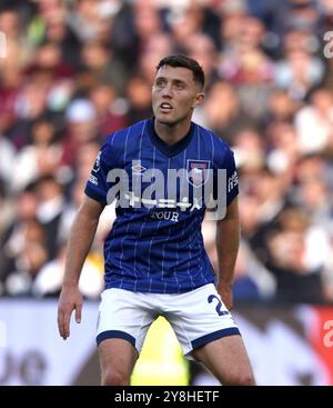 Londra, Regno Unito. 5 ottobre 2024. Dara o'Shea (IT) alla partita West Ham United contro Ipswich Town EPL, al London Stadium, Londra, Regno Unito il 5 ottobre 2024. Crediti: Paul Marriott/Alamy Live News Foto Stock