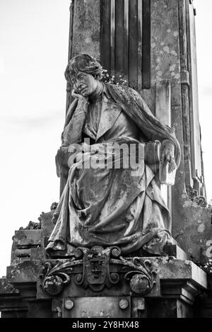 Statua della famosa scrittrice e poetessa galiziana Rosalia de Castro nel parco Alameda a Santiago de Compostela, Spagna Foto Stock