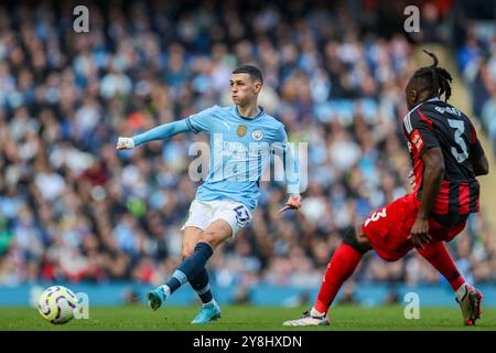 Manchester, Regno Unito. 5 ottobre 2024. Durante la partita Manchester City FC vs Fulham FC English Premier League all'Etihad Stadium, Manchester, Inghilterra, Regno Unito il 5 ottobre 2024 Credit: Every Second Media/Alamy Live News Foto Stock