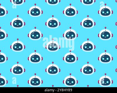 Schema della testa del robot. Illustrazione vettoriale. Illustrazione Vettoriale