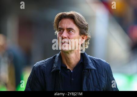 Londra, Regno Unito. 5 ottobre 2024. Londra, Inghilterra, 5 ottobre 2024: Il manager di Brentford Thomas Frank durante la partita di Premier League tra Brentford e Wolverhampton Wanderers al Gtech Community Stadium di Londra, Inghilterra (Alexander Canillas/SPP) crediti: SPP Sport Press Photo. /Alamy Live News Foto Stock