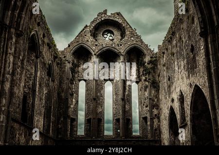 Rock of Cashel, simbolo del patrimonio e della cultura irlandese, Cashel, Contea di Tipperary, Irlanda Foto Stock