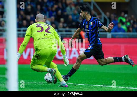 Mehdi Taremi FC internazionale visto in azione durante la partita di calcio di serie A 2024/25 tra FC Internazionale e Torino FC allo Stadio San Siro Foto Stock