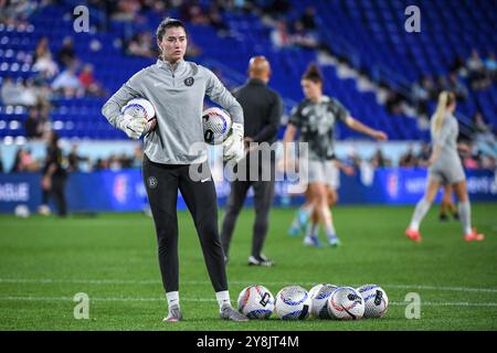 Harrison, Stati Uniti. 5 ottobre 2024. Harrison, Stati Uniti, 5 ottobre 2024: Jordan Silkowitz (29 Bay FC) durante il riscaldamento prima della partita della National Women's Soccer League tra Gotham FC e Bay FC alla Red Bull Arena di Harrison, NJ Stati Uniti (SOLO USO EDITORIALE). (Rebekah Wynkoop/SPP) credito: SPP Sport Press Photo. /Alamy Live News Foto Stock