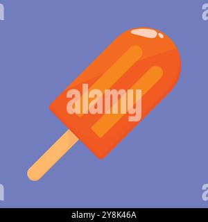 Icona arancione del vettore Ice Pop. icona del gelato vettore. gelato all'arancia Illustrazione Vettoriale