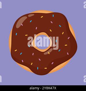 Vettore icona Chocolate Donut. vettore ciambella. deliziosa illustrazione a forma di ciambella Illustrazione Vettoriale