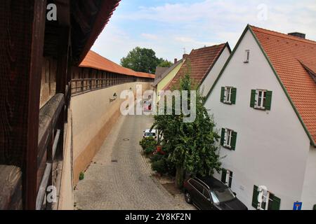 Muro della città di Nördlingen in Germania Foto Stock