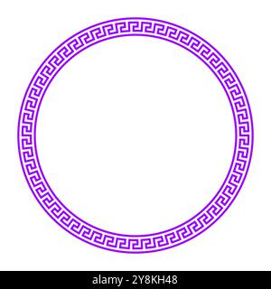 Bordo decorativo o cornice decorativa con design vettoriale a forma di cerchio con spazio interno vuoto per il titolo del testo per inviti di nozze e feste isolate Illustrazione Vettoriale