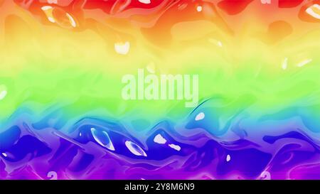 Rendering 3d color rainbow glass Wave astratto bg Foto Stock