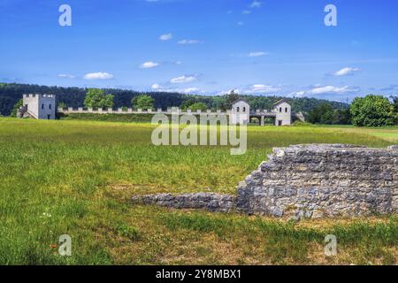 Lo storico Forte Romano rovina Castra Vetoniana Foto Stock