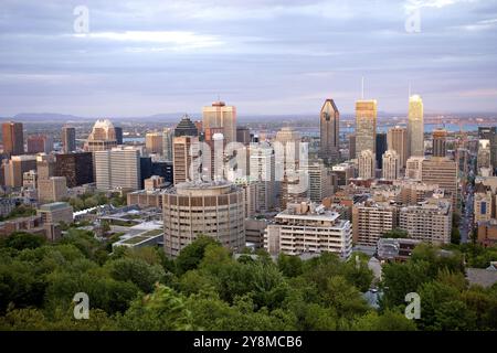 Foto panoramica della città di Montreal fron Mount Royal Foto Stock