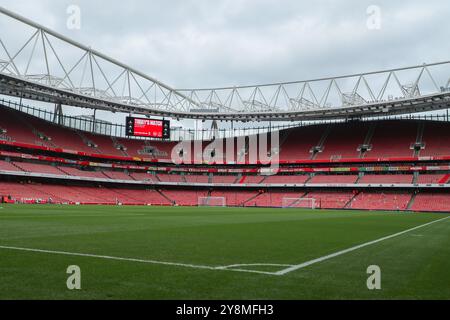 Durante la partita di fa Women's Super League Arsenal Women vs Everton Women all'Emirates Stadium, Londra, Regno Unito, 6 ottobre 2024 (foto di Izzy Poles/News Images) Foto Stock