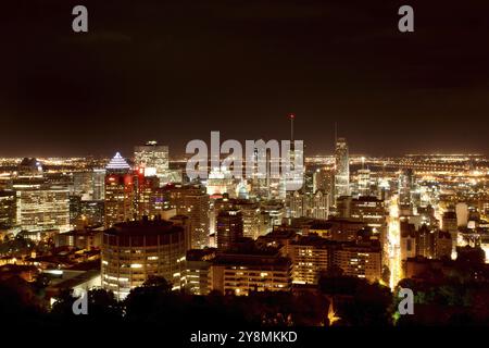 Foto panoramica della città di Montreal fron Mount Royal Foto Stock