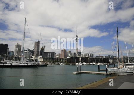 Auckland Nuova Zelanda fronte porto centro città Foto Stock