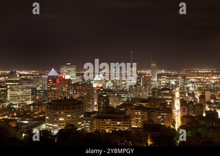 Foto panoramica della città di Montreal fron Mount Royal Foto Stock