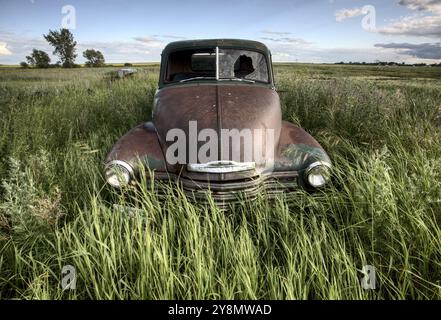 Fattoria Vintage camion Saskatchewan Canada weathered e vecchio Foto Stock