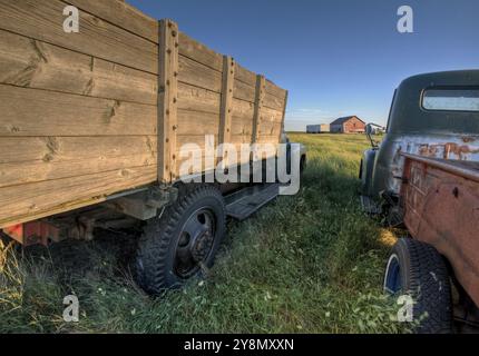 Fattoria Vintage camion Saskatchewan Canada weathered e vecchio Foto Stock