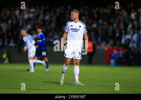 Herfolge, Danimarca. 26 settembre 2024. Andreas Cornelius (14 anni) del Copenhagen visto durante l'Oddset Pokal match tra HB Koge e FC Copenhagen all'Herfolge Stadion di Herfolge. Foto Stock