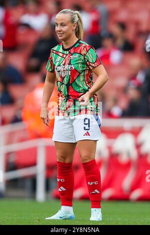 Beth Mead of Arsenal si riscalda prima della partita di fa Women's Super League Arsenal Women vs Everton Women all'Emirates Stadium, Londra, Regno Unito, 6 ottobre 2024 (foto di Izzy Poles/News Images) Foto Stock