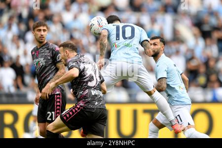 Roma, Italia. 6 ottobre 2024. Mattia Zaccagni del SS Lazio durante la partita di serie A tra SS Lazio e Empoli FC allo stadio Olimpico di Roma, 6 ottobre 2024. Crediti: Insidefoto di andrea staccioli/Alamy Live News Foto Stock