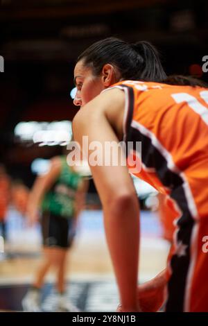 Leticia Romero di Valencia basket durante la Liga Femenina Endesa Regular Season Round 1 il 6 ottobre 2024 a Pabellon Fuente de San Luis (Valencia ) Foto Stock