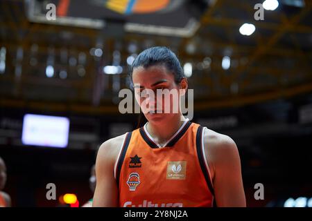 Leticia Romero di Valencia basket durante la Liga Femenina Endesa Regular Season Round 1 il 6 ottobre 2024 a Pabellon Fuente de San Luis (Valencia ) Foto Stock