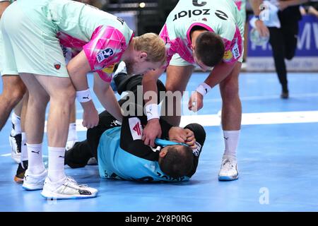 Wetzlar, Germania. 6 ottobre 2024. Wetzlar, Germania, 6 ottobre 2024: Dejan Milosavljev ( 96 Berlino ) durante la partita Liqui Moly Handball-Bundesliga tra HSG Wetzlar e Füchse Berlin alla Buderus-Arena di Wetzlar, GERMANIA. (Julia Kneissl/SPP) credito: SPP Sport Press Photo. /Alamy Live News Foto Stock