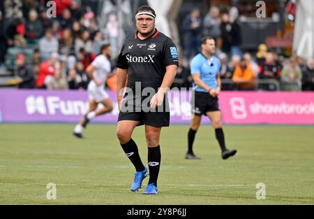 Hendon, Regno Unito. 6 ottobre 2024. Premiership Rugby. Saracens V Exeter Chiefs. Stadio Stonex. Hendon. Jamie George (Saracens) durante il Saracens V Exeter Chiefs Gallagher Premiership rugby match. Crediti: Sport in foto/Alamy Live News Foto Stock