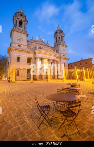 St. James Way; Cattedrale di Santa Maria la Real, Pamplona, Navarra, Spagna Foto Stock