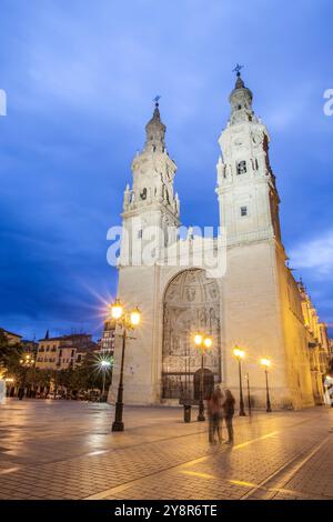 St. James Way; Cattedrale di Santa María de la Redonda a Logroño, la Rioja, Spagna Foto Stock