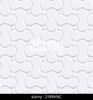 Pattern lineare di forme geometriche bianche astratte con luce e ombre o sfondo bianco con effetto 3d. Sfondo moderno astratto con spazio di copia. Foto Stock