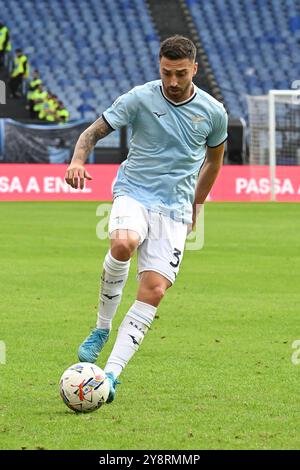 Roma, Italia. 6 ottobre 2024. Stadio Olimpico, Roma, Italia - Mario Gila delle SS Lazio durante la partita di calcio di serie A, Lazio vs Empoli, 6 ottobre 2024 (foto di Roberto Ramaccia/Sipa USA) crediti: SIPA USA/Alamy Live News Foto Stock