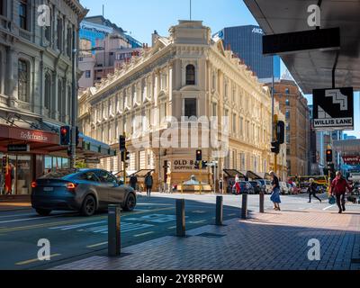 Centro commerciale Old Bank of New Zealand, Wellington CBD, nuova Zelanda Foto Stock