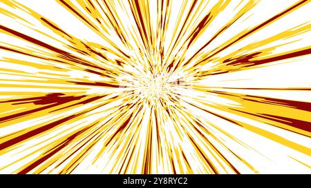 Velocità in sequenza sullo sfondo. Effetto comico. Linee di velocità nere su sfondo bianco. Impatto comico dei raggi di velocità. Illustrazione Vettoriale