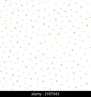 Motivo senza cuciture color pastello a pois Polka, struttura decorativa boho di cerchi rotondi in ordine casuale, semplice ornamento ripetuto Illustrazione Vettoriale