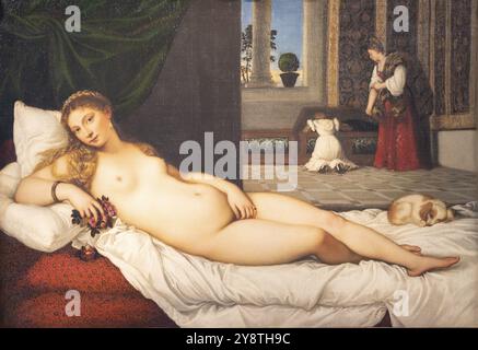 Firenze, Italia, circa marzo 2022: Venere di Urbino, Tiziano, 1538. Bellezza femminile nell'arte, Europa Foto Stock