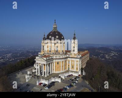 Veduta aerea della Basilica di Superga in Piemonte Foto Stock