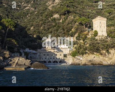 Il monastero di San Fruttuoso in Liguria Foto Stock