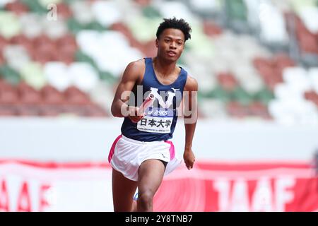 Tokyo, Giappone. 6 ottobre 2024. Aroni Yakabe Athletics : la 108a finale di staffetta maschile 4x400 m del Campionato Nazionale di atletica leggera allo Stadio Nazionale di Tokyo, Giappone . Crediti: Yohei Osada/AFLO SPORT/Alamy Live News Foto Stock