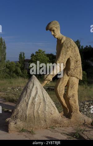 Monumento alle saline, Poza de la Sal, Burgos, Spagna, Europa Foto Stock