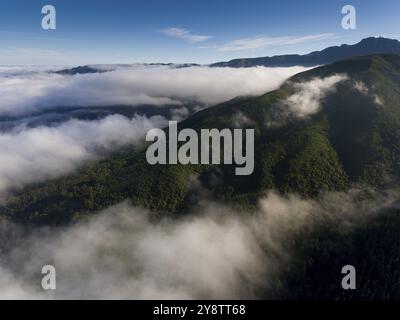 Montagne nel Pico das Pedras, Santana, Madeira, Portogallo, Europa Foto Stock