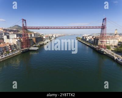 Ponte sospeso, Portugalete, Bizkaia, Paesi Baschi, Spagna, Europa Foto Stock