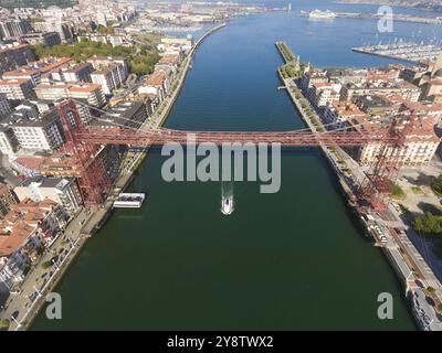 Ponte sospeso, Portugalete, Bizkaia, Paesi Baschi, Spagna, Europa Foto Stock