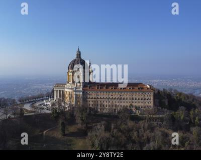 Veduta aerea della Basilica di Superga in Piemonte Foto Stock