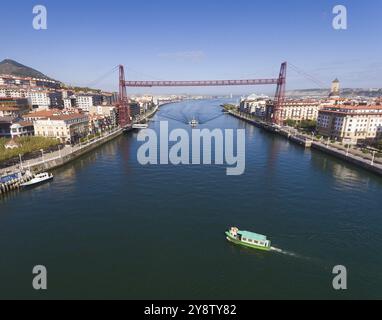 Ponte sospeso, Portugalete, Bizkaia, Paesi Baschi, Spagna, Europa Foto Stock