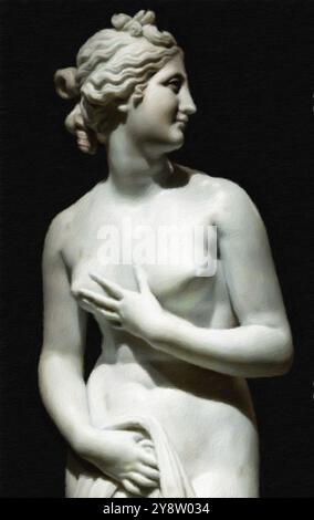 Illustrazione creativa della statua di Venere, classica statua greca di giovane bella donna Foto Stock