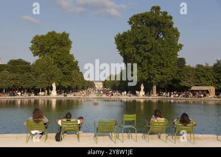 Jardins des Tuilleries, Parigi, Ile de France, Francia, Europa Foto Stock