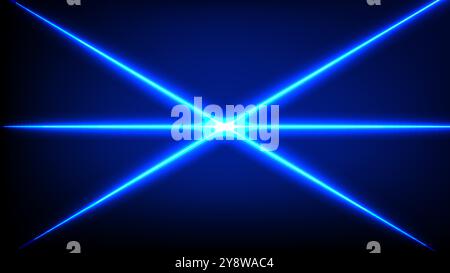 Laser a linee blu luminoso con effetti luminosi dinamici per uno sfondo astratto Illustrazione Vettoriale