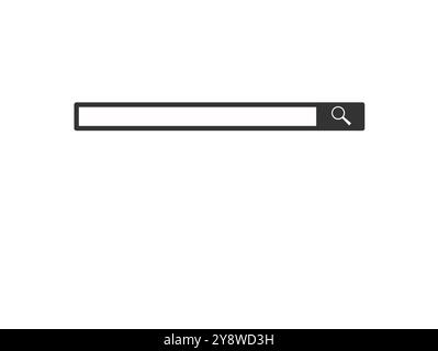 Icona del pulsante di ricerca della lente di ingrandimento. Illustrazione vettoriale della barra di ricerca Illustrazione Vettoriale
