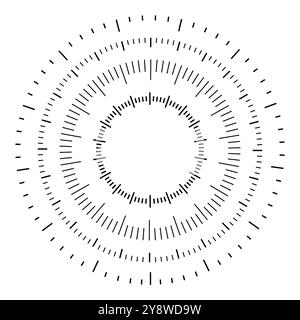 Scala metrica circolare o circolare Illustrazione Vettoriale